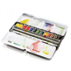 SCATOLA METALLO 12 MEZZI GODET BLACK BOX W&N