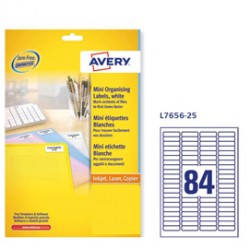 Etichette adesive L7656 bianche 25fg A4 46x11,1mm (80et/fg) inkjet/laser Avery - Conf da 5 pz.