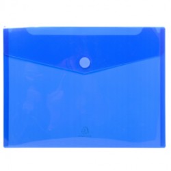 Busta a tasca con velcro in pp blu trasparente f.to 24x32cm per A4 Exacompta - Conf da 5 pz.