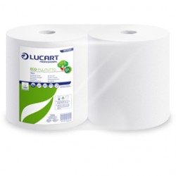 Bobina Asciugatutto 800 strappi / 200mt microgoffrata Eco Pulitutto Lucart - Conf da 2 pz.