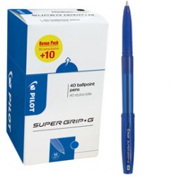 Value pack 40pz penna sfera SupergripG c/cappuccio blu punta media 1.0mm Pilot