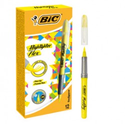 Scatola 12 evidenziatori Flex Highlighter giallo Bic