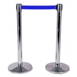 COLONNA IN ACCIAIO CON NASTRO BLU 2M