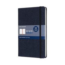 TACCUINO DENIM L A RIGHE PRUSSIAN BLUE MOLESKINE