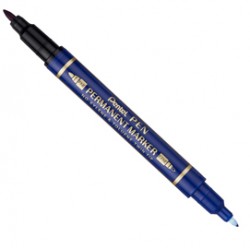 Marcatore permanente Twin Tip doppia punta F/EF blu Pentel - Conf da 12 pz.