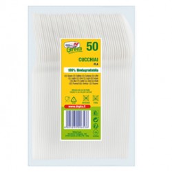 50 Cucchiai Compact in PLA bianco DoplaGreen