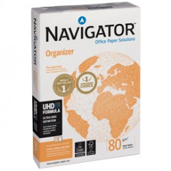 CARTA NAVIGATOR organizer 4 Fori A4 80gr 500FG 210X297mm - Conf da 5 pz.