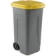 BIDONE RIFIUTI CARRELLATO GIALLO 100LT PUSH COVID