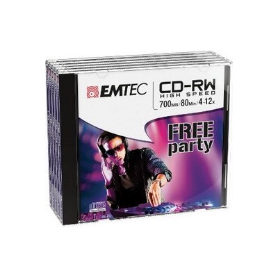 CD-RW EMTEC 80MIN/700MB 4-12x JEWEL CASE (kit 5pz)