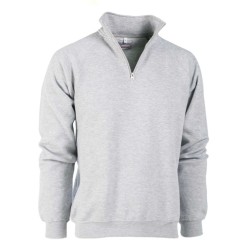 FELPA MEZZA ZIP GRIGIO   TG.S COTONE/POLIESTERE