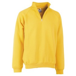 FELPA MEZZA ZIP GIALLO   TG.M COTONE/POLIESTERE