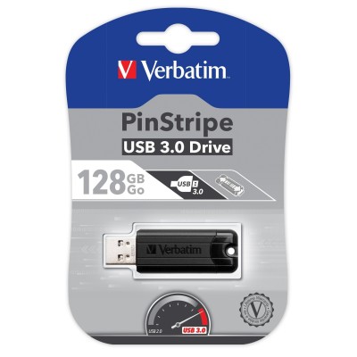 CHIAVETTA USB 3.0 128 GB Verbatim PinStripe