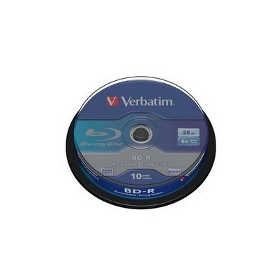 SCATOLA 10 DVD BLU RAY BD-R SL 25GB 6X SPINDLE MABL WHITE/BLU