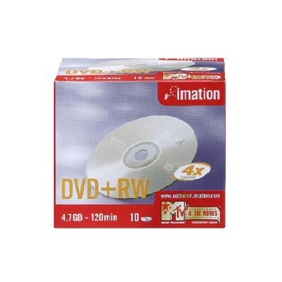 SCATOLA 10 DVD+RW 4X 4.7GB 2ORE SERIGRAFATO