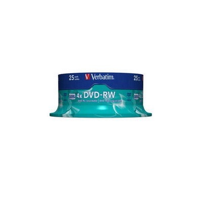 CONFEZIONE DA 25 DVD-RW SPINDLE 4X 4.7GB SUPERF.MATT SILVER SERIGRAFATA