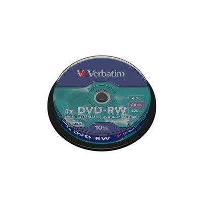 SCATOLA 10 DVD-RW SPINDLE 4X 4.7GB 120MIN. SERIGRAFATO