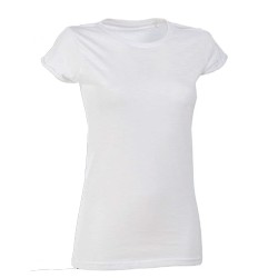 T-SHIRT SLUB DONNA BIANCOTG.M 100% POLYESTERE