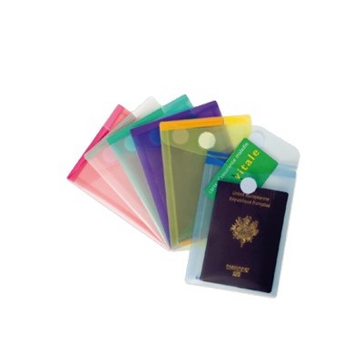 SET 6 BUSTE PP CON VELCRO F.TO VERTICALI 11.4X15.8CM COLORI ASSORTITI