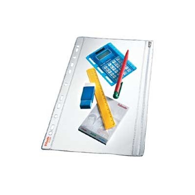 5 BUSTE FORATE CON ZIP L/L 19X30 IN PVC