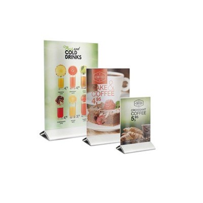 Display da tavolo A4 base acciaio Securit
