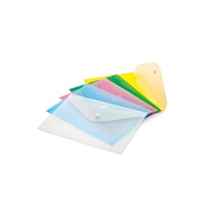 SET 5 BUSTE CON BOTTONE A4-33x24,5cm COLORI ASSORTITI LEBEZ ART.2192