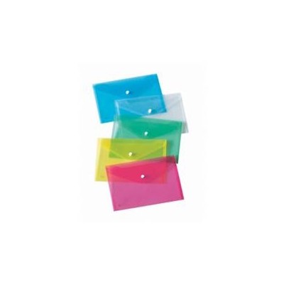 SET 5 BUSTE CON BOTTONE A5-25x18cm COLORI Fluo Ass. LEBEZ ART.80439
