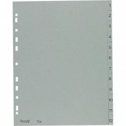 SEPARATORE NUMERICO 1-12 PPL GRIGIO 22,5X29,7CM ESSELTE