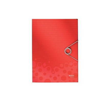 CARTELLINA PPL 3 LEMBI C/ELASTICO E GANCIO 21X31CM ROSSO BEBOP LEITZ