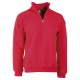 FELPA MEZZA ZIP ROSSA    TG.M COTONE/POLIESTERE