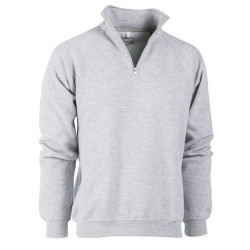 FELPA MEZZA ZIP GRIGIO   TG.3XL COTONE/POLIESTERE