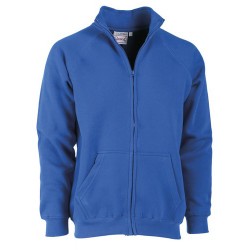 FELPA ZIP TOTALE BLU     TG.4XL COTONE/POLIESTERE