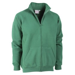 FELPA ZIP TOTALE VERDE   TG.XL COTONE/POLIESTERE