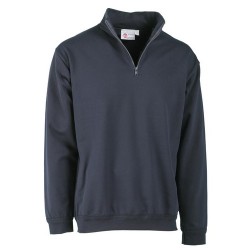 FELPA MEZZA ZIP COTONE   TG.M BLU