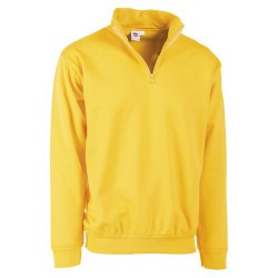 FELPA MEZZA ZIP COTONE   TG.L GIALLO