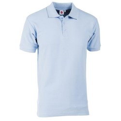 POLO PREMIUM AZZURRO     TG.M 100% COTONE