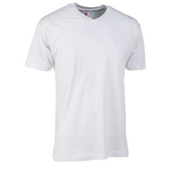 T-SHIRT COLLO V BIANCO   TG.XL 100% COTONE