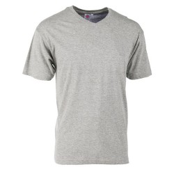 T-SHIRT COLLO V GRIGIO METG.L 100% COTONE