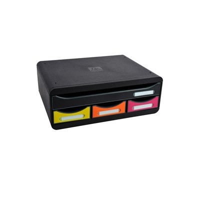 Cassettiera Toolbox 4 cassetti nero/arlecchino Exacompta