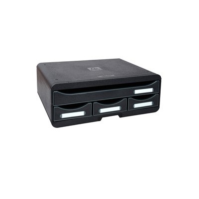 Cassettiera Toolbox 4 cassetti nero Exacompta
