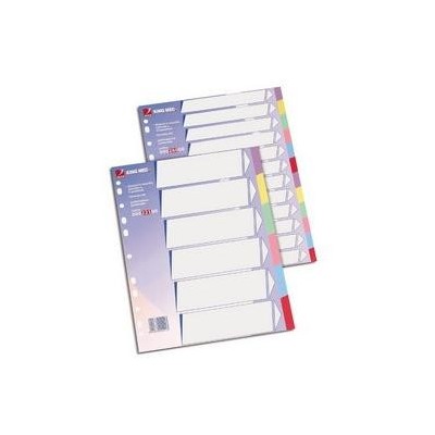 SEPARATORE 6 TASTI COLORATI CARTONCINO 225GR 21X29,7 KING MEC