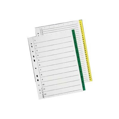 SEPARATORE NUMERICO 1-31 TASTI GIALLI 22,5X29,7CM ESSELTE