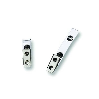 100 CLIP IN METALLO CON CINTURINO IN PLASTICA PER BADGE