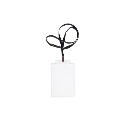 10 PORTANOME PASS 6S-P 10x15cm (A6) NEUTRO con CORDONCINO NERO
