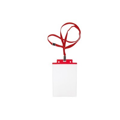 10 PORTANOME PASS 6S-P 10x15cm (A6) ROSSO con CORDONCINO ROSSO