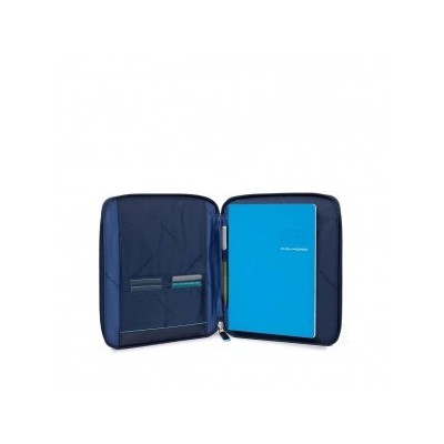 P/DOCUMENTI A5 TESSUTO E PALLE BLU PIQUADRO