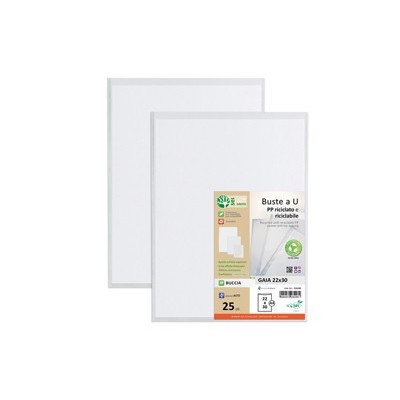 Conf 25 Buste a U in PP riciclato 22x30cm GAIA Sei rota