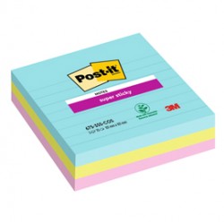 Cf. 3pz blocco 90fg. Post-it Super Sticky 100x100mm righe COSMIC 675-3SS-COS