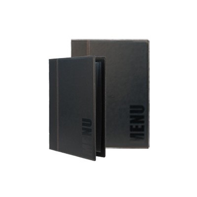 PORTA MENU A4-24x34cm NERO TRENDY con 1 INSERTO DOPPIO