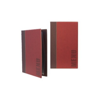 PORTA MENU A5 Long -18x36cm BORDEAUX TRENDY con 1 INSERTO DOPPIO