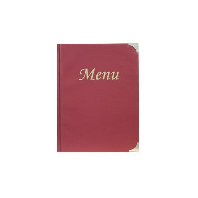PORTA MENU A4-24x34cm BORDEAUX in PVC BASIC con 4+2 BUSTE FISSE